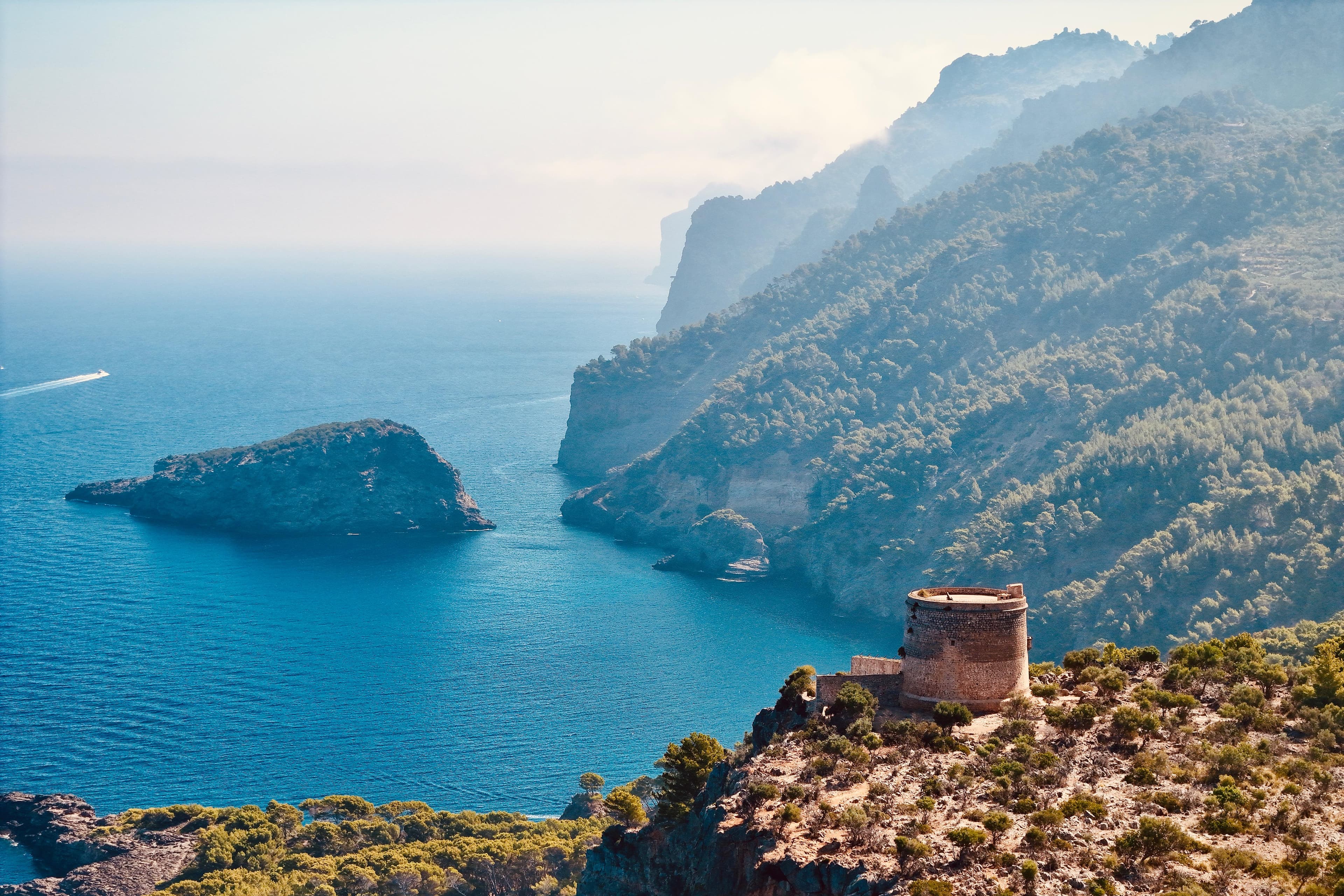 Mallorca tower at golden hour